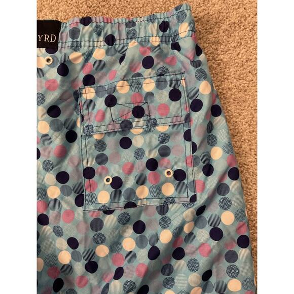 NWT TailorByrd Men's Blue Polka Dot UV Protection Quick Dry Swim Trunks, XL - Picture 7 of 8
